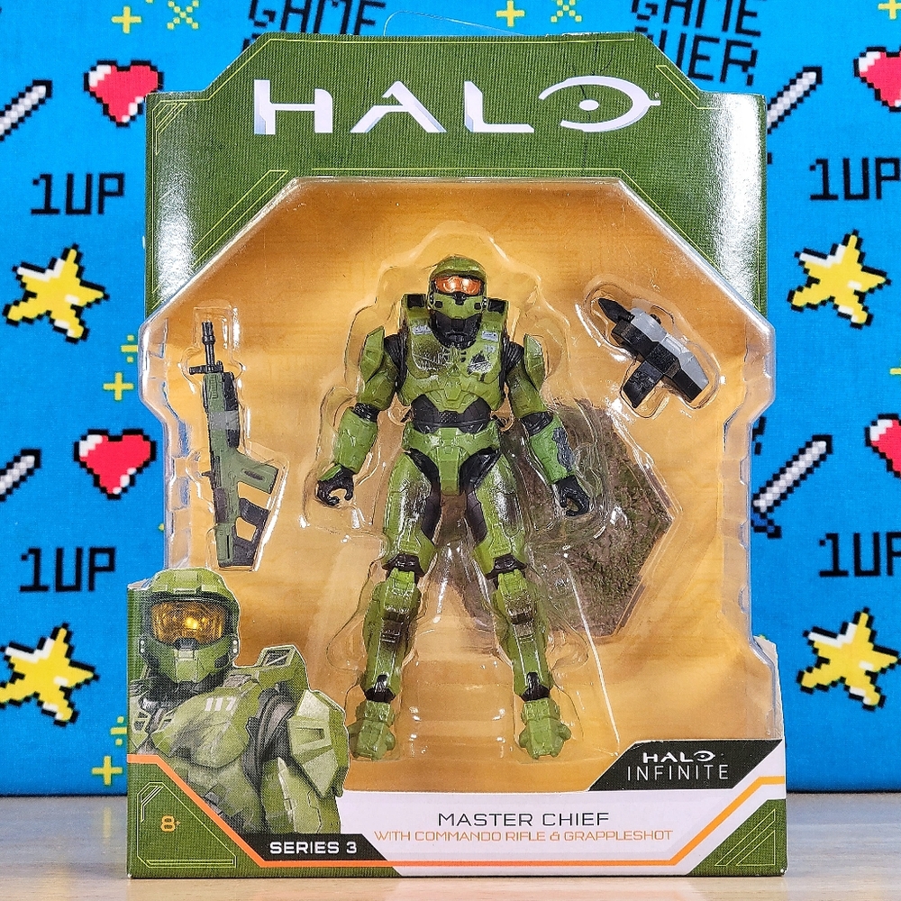 Halo Infinite Master Chief with Commando Rifle and Grappleshot Series 3 WCT New